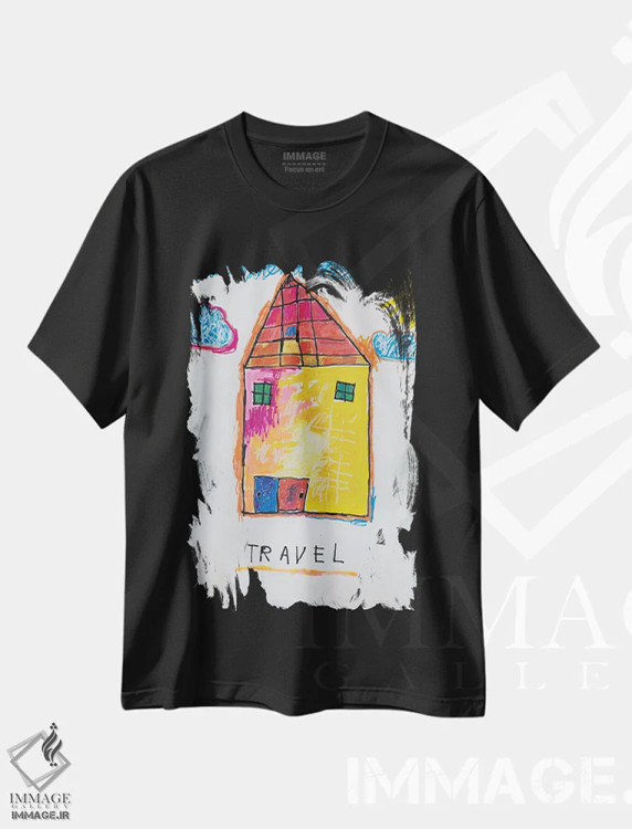تیشرت مشکی طرح دار مطالعه ای در هنر کودکان، دکور معاصر اثر اددی لاو | immage.ir