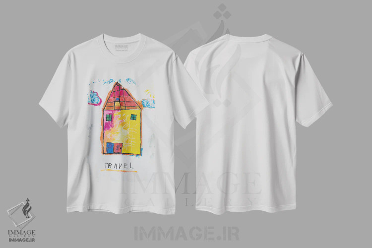 تیشرت سفید طرح دار مطالعه ای در هنر کودکان، دکور معاصر اثر اددی لاو | فروشگاه ایماژ
