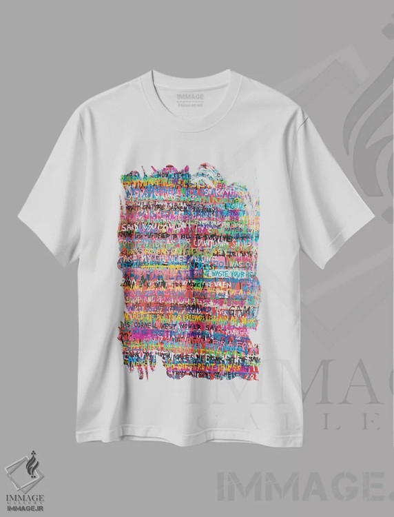 تیشرت سفید طرح دار استروکس ۲۰۰۱، آبستره اثر اددی لاو | فروشگاه ایماژ