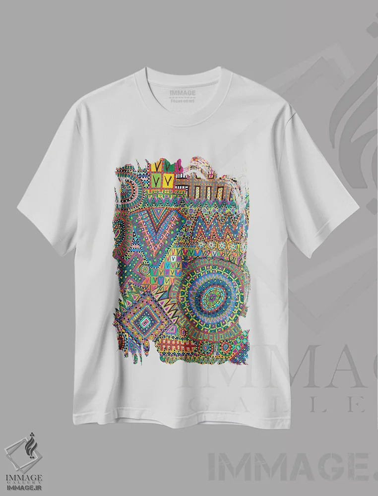 تیشرت سفید طرح دار واکس وی دایموند اثر اددی لاو | فروشگاه ایماژ
