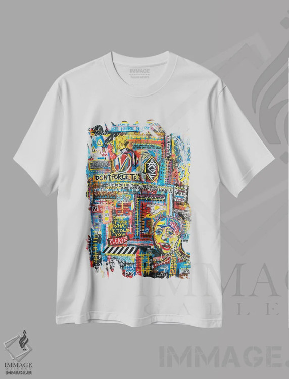تیشرت سفید طرح دار فراموش نکن، دکوراسیون جایگزین اثر اددی لاو | فروشگاه ایماژ