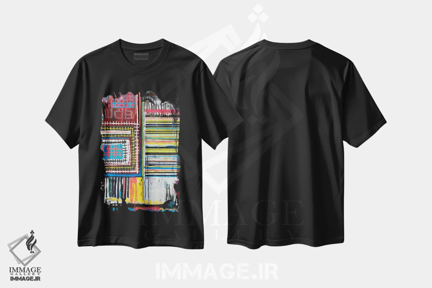 تیشرت مشکی طرح دار تنش هایپرکالر اثر اددی لاو | فروشگاه ایماژ