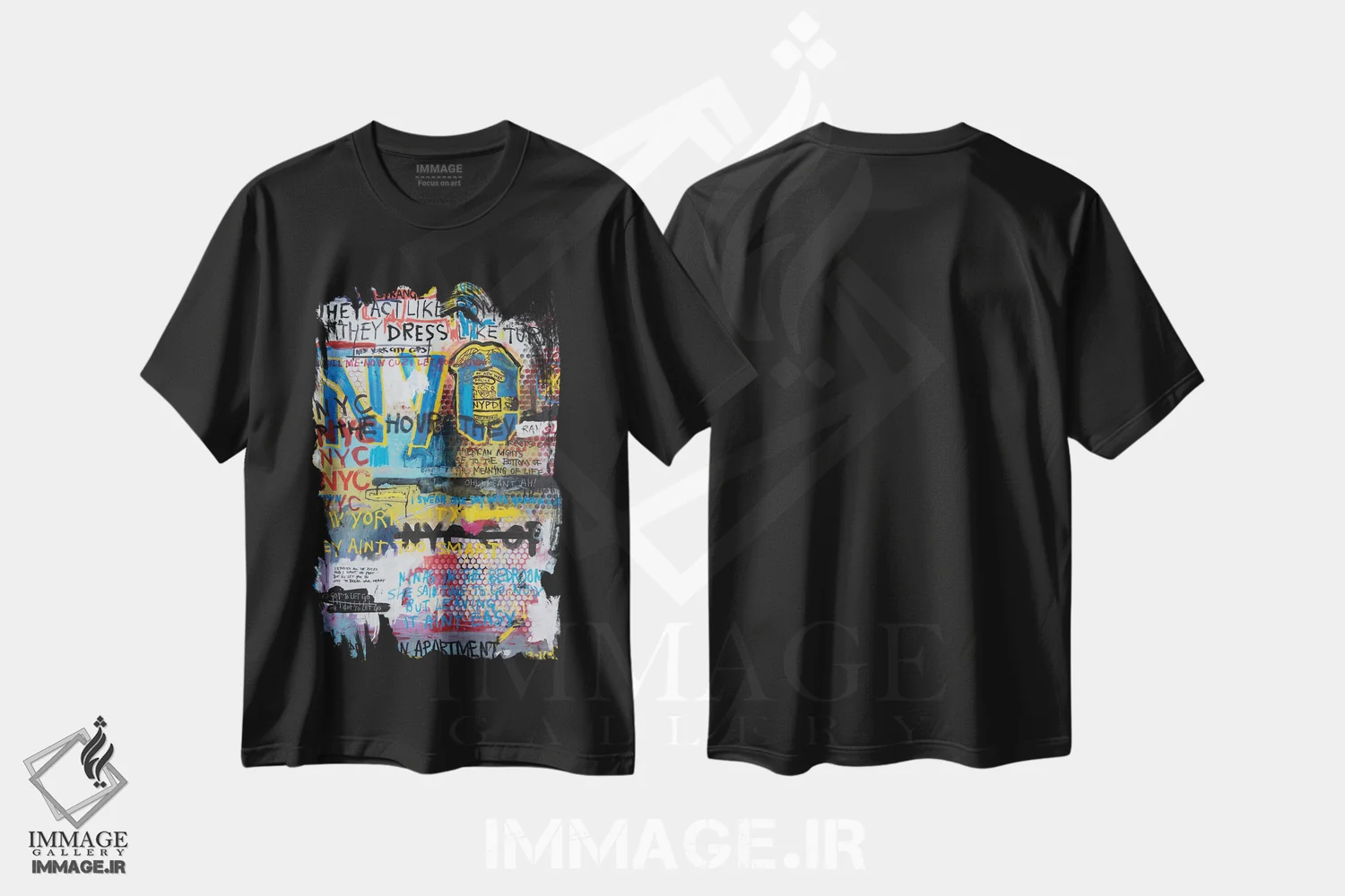 تیشرت مشکی طرح دار پلیس های شهر نیویورک، دکوراسیون جایگزین اثر اددی لاو | immage.ir
