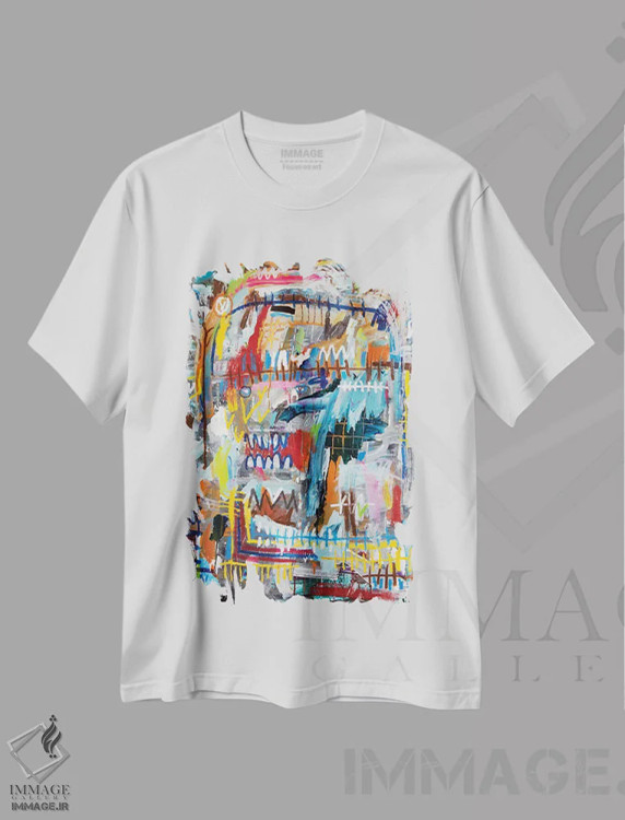 تیشرت سفید طرح دار بدون عنوان اثر اددی لاو | فروشگاه ایماژ