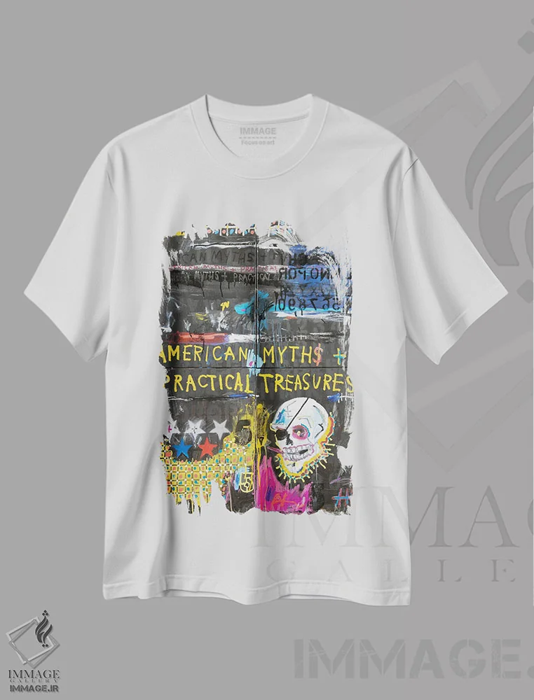 تیشرت سفید طرح دار آثار اددی لاو - immage.ir