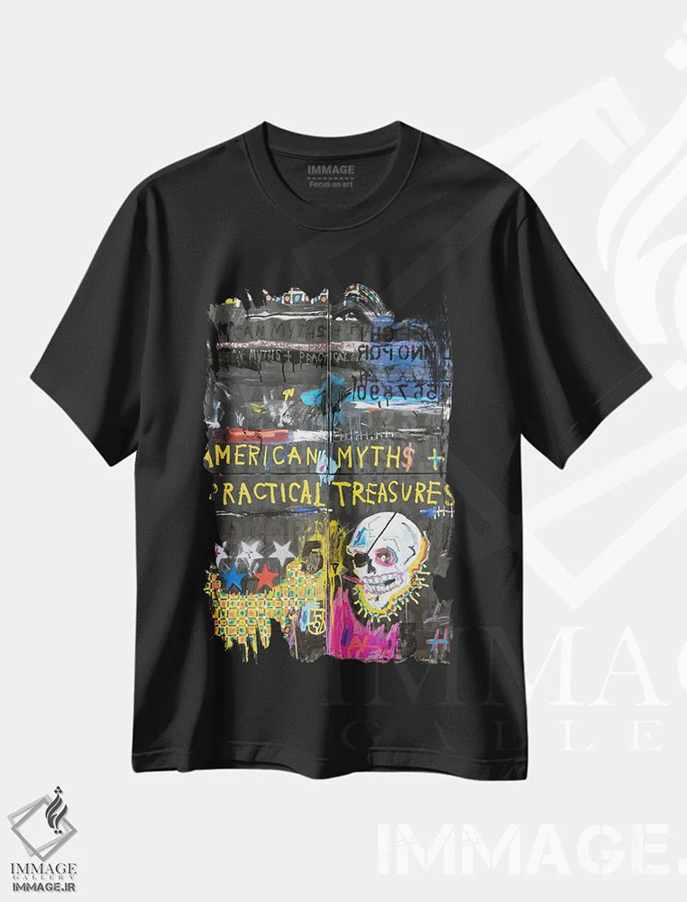 تیشرت مشکی طرح دار آثار اددی لاو - فروشگاه ایماژ