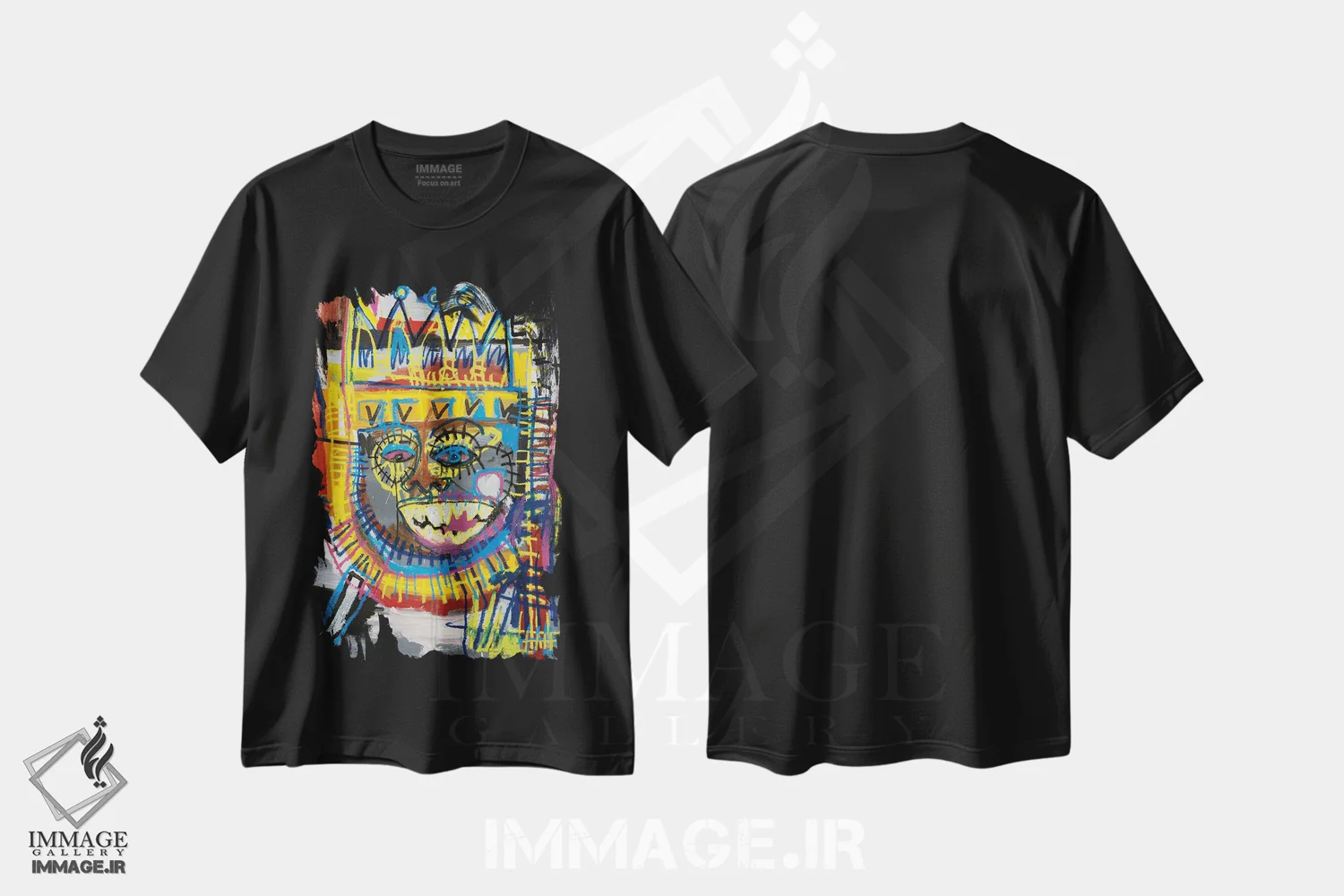 تیشرت مشکی طرح دار روزی دیگر، پادشاهی دیگر، دکوراسیون جایگزین اثر اددی لاو | فروشگاه ایماژ