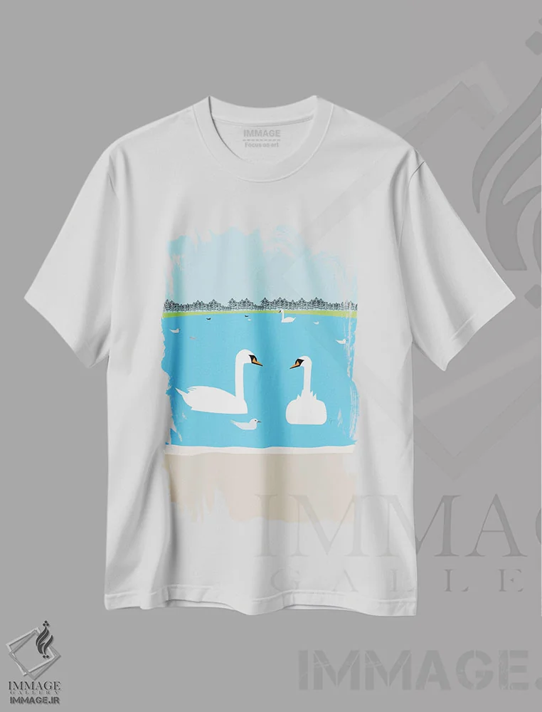تیشرت سفید طرح دار آثار لایمن کریتیو کو. - فروشگاه ایماژ