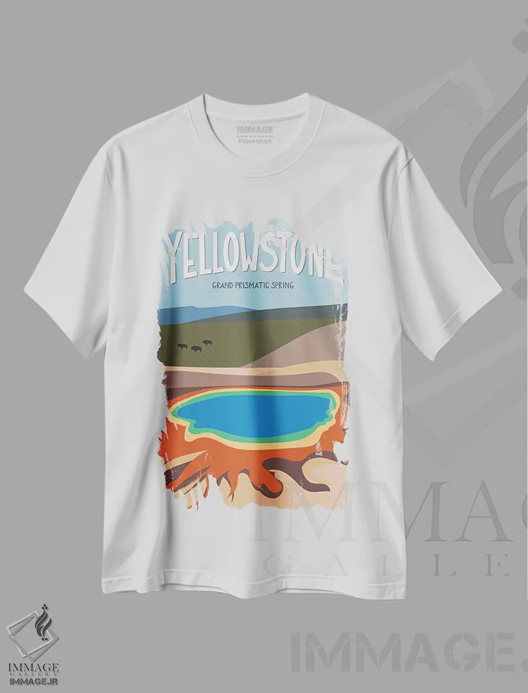تیشرت سفید طرح دار آثار لایمن کریتیو کو. - immage.ir