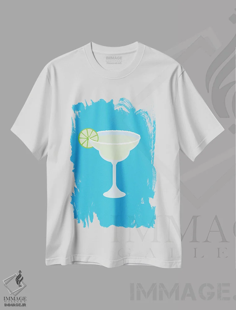 تیشرت سفید طرح دار "مارگاریتا"، هنر دیجیتال اثر لایمن کریتیو کو. | فروشگاه ایماژ