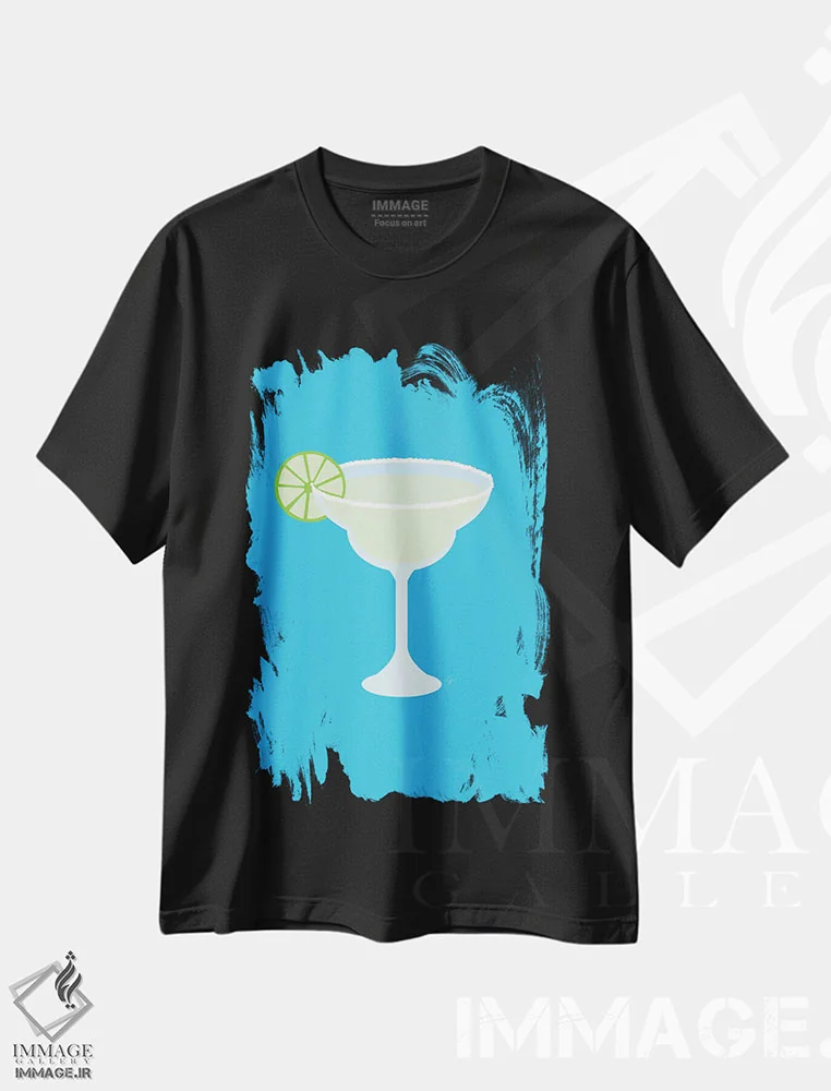 تیشرت مشکی طرح دار "مارگاریتا"، هنر دیجیتال اثر لایمن کریتیو کو. | immage.ir