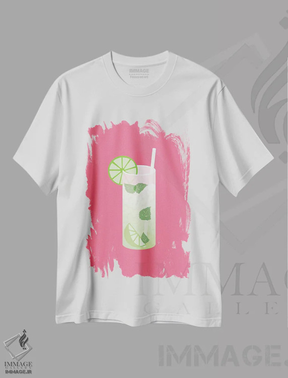 تیشرت سفید طرح دار "موهیتو"، هنر دیجیتال اثر لایمن کریتیو کو. | immage.ir