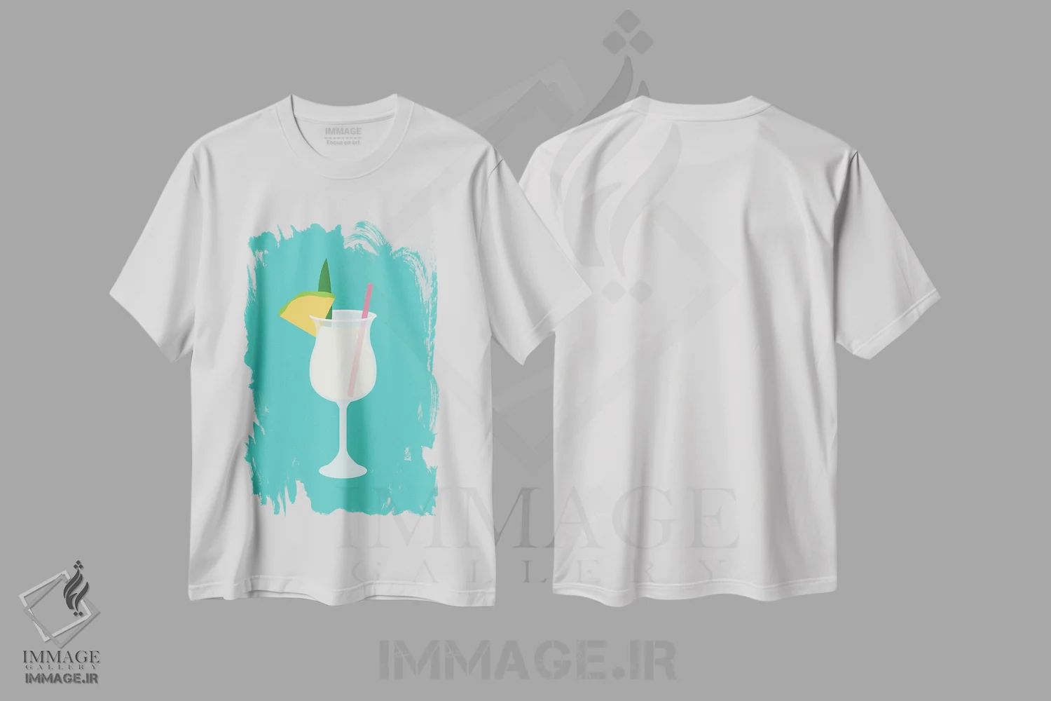 تیشرت سفید طرح دار "پینا کولادا"، هنر دیجیتال اثر لایمن کریتیو کو. | فروشگاه ایماژ