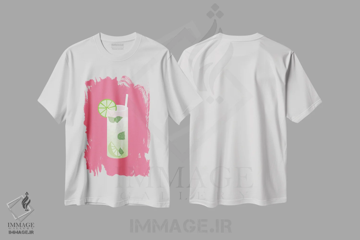 تیشرت سفید طرح دار "موهیتو"، هنر دیجیتال اثر لایمن کریتیو کو. | immage.ir