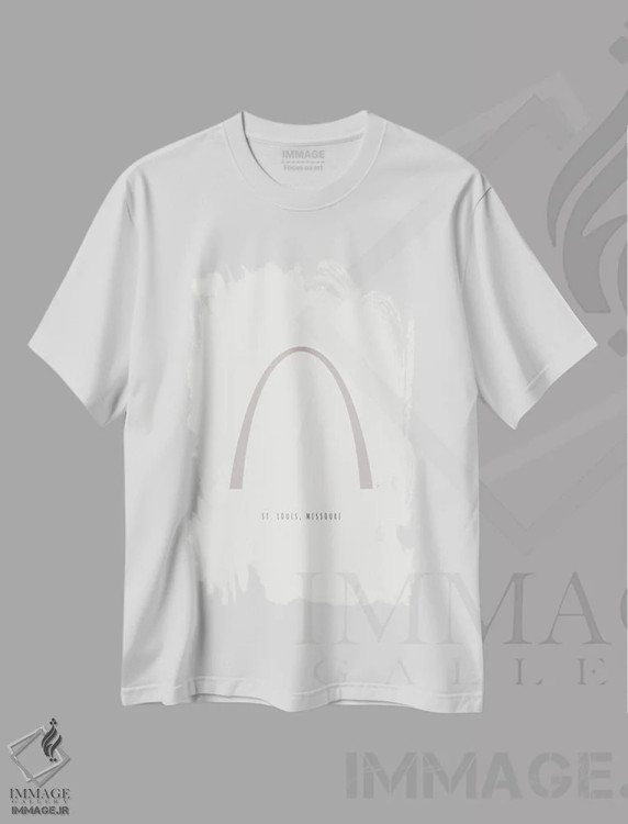 تیشرت سفید طرح دار "سنت لوئیس، میزوری"، تزئینی اثر لایمن کریتیو کو. | فروشگاه ایماژ