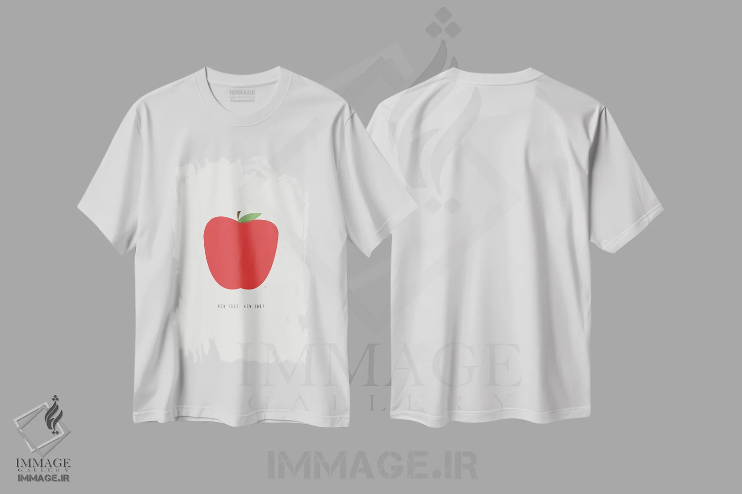 تیشرت سفید طرح دار "سیب نیویورک"، تزئینی اثر لایمن کریتیو کو. | فروشگاه ایماژ