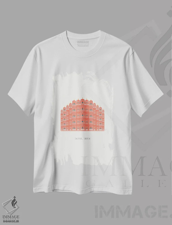 تیشرت سفید طرح دار "جیپور، هند"، تزئینی اثر لایمن کریتیو کو. | فروشگاه ایماژ