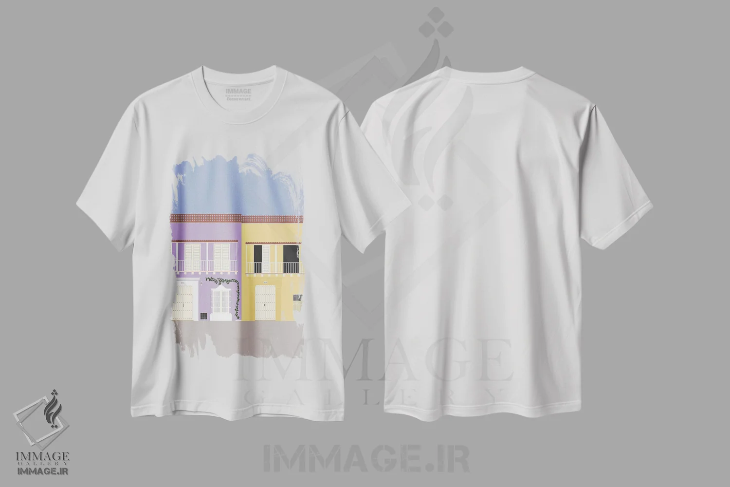 تیشرت سفید طرح دار "شهر قدیمی کارتاهنا، کلمبیا"، تزئینی اثر لایمن کریتیو کو. | immage.ir