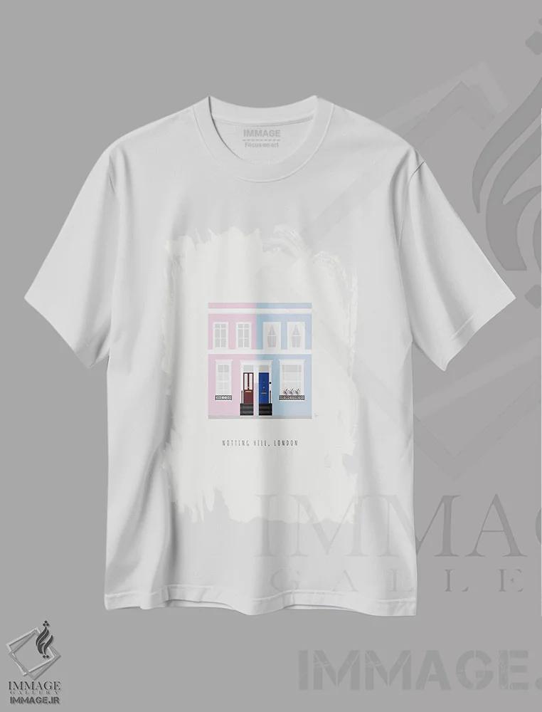 تیشرت سفید طرح دار "ناتینگ هیل، لندن"، تزئینی اثر لایمن کریتیو کو. | immage.ir