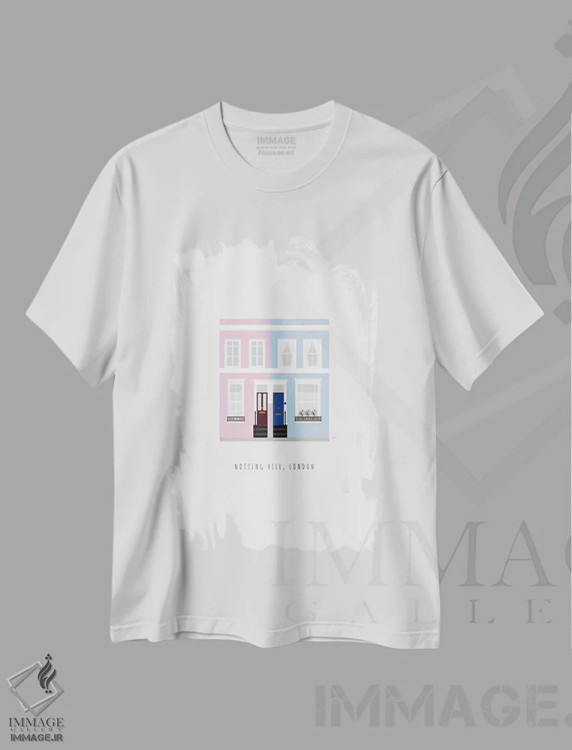 تیشرت سفید طرح دار "ناتینگ هیل، لندن"، تزئینی اثر لایمن کریتیو کو. | immage.ir