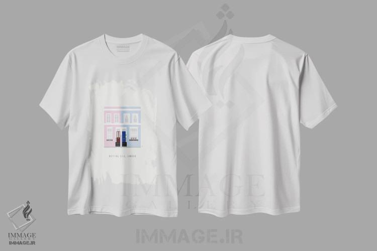 تیشرت سفید طرح دار "ناتینگ هیل، لندن"، تزئینی اثر لایمن کریتیو کو. | immage.ir
