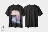 تیشرت مشکی طرح دار "امواج اقیانوس چیکاما، پرو هنگام غروب"، تزئینی اثر لایمن کریتیو کو. | immage.ir