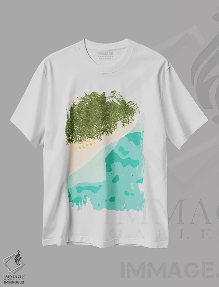 تیشرت سفید طرح دار آثار لایمن کریتیو کو. - فروشگاه ایماژ