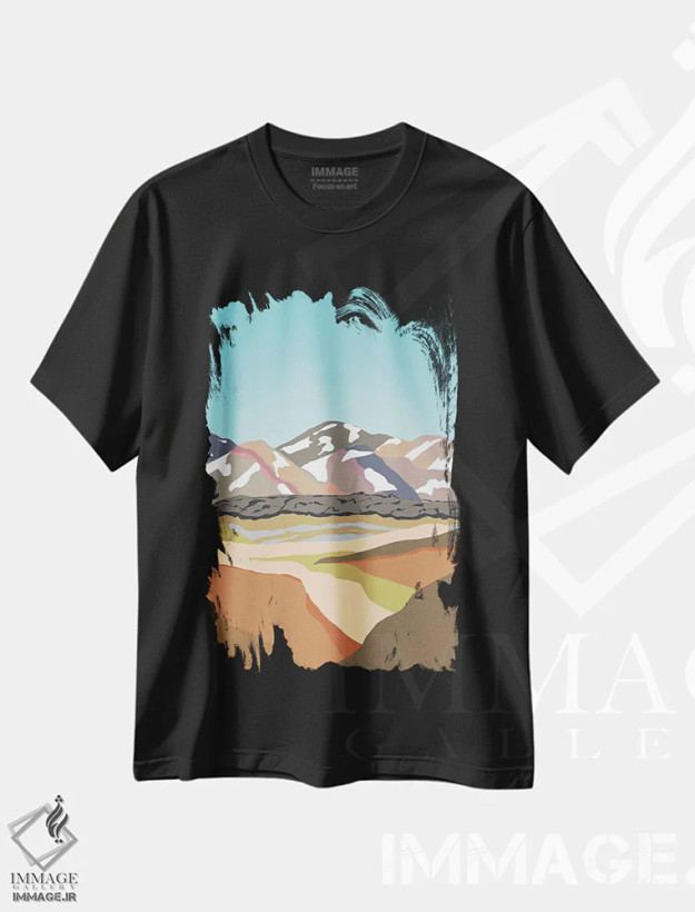تیشرت مشکی طرح دار "مسیر لاگاوِگور، ایسلند"، تزئینی اثر لایمن کریتیو کو. | فروشگاه ایماژ