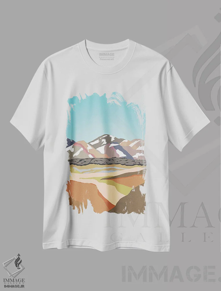 تیشرت سفید طرح دار "مسیر لاگاوِگور، ایسلند"، تزئینی اثر لایمن کریتیو کو. | immage.ir
