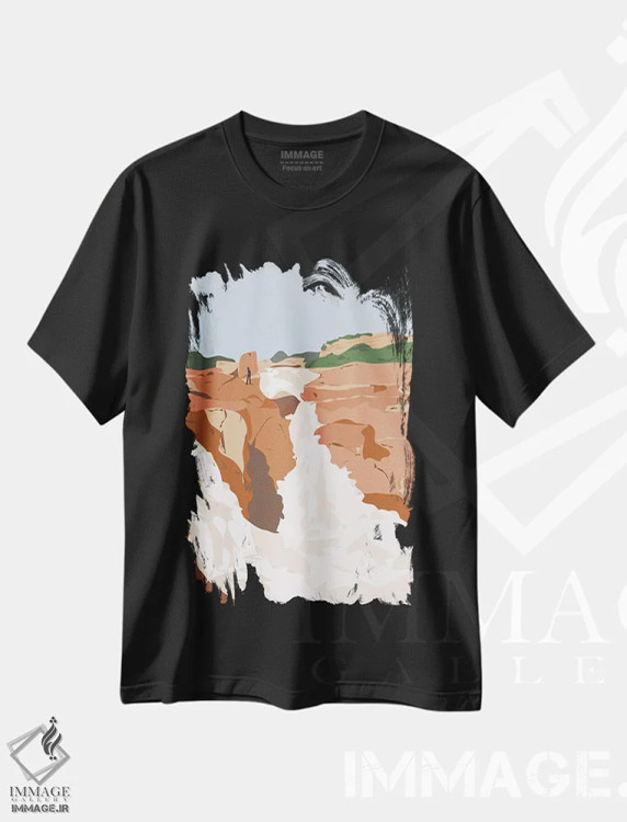 تیشرت مشکی طرح دار "کالیا دراو، هند"، تزئینی اثر لایمن کریتیو کو. | فروشگاه ایماژ