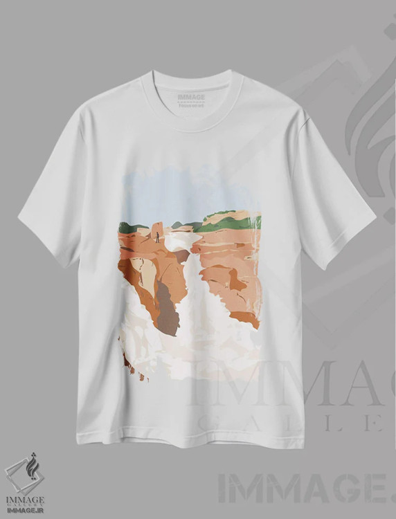 تیشرت سفید طرح دار "کالیا دراو، هند"، تزئینی اثر لایمن کریتیو کو. | immage.ir