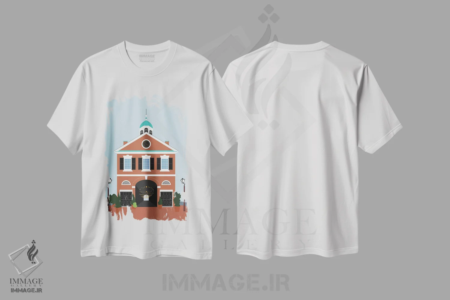 تیشرت سفید طرح دار "۱۴ فیلادلفیا، پنسیلوانیا، آمریکا"، تزئینی اثر لایمن کریتیو کو. | immage.ir