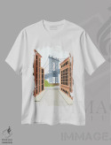 تیشرت سفید طرح دار "پل منهتن، دامبو، مرکز بروکلین، نیویورک"، تزئینی اثر لایمن کریتیو کو. | immage.ir