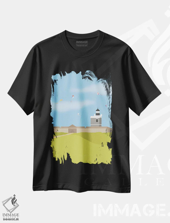 تیشرت مشکی طرح دار "فانوس دریایی، ال مورو، پورتوریکو"، تزئینی اثر لایمن کریتیو کو. | فروشگاه ایماژ