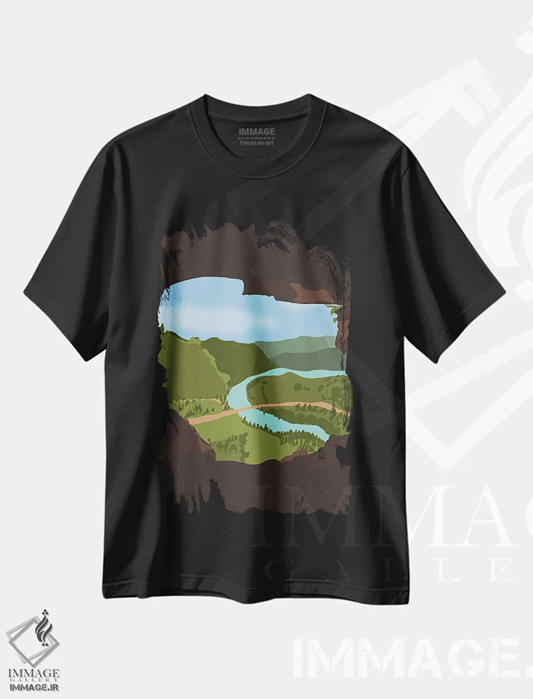 تیشرت مشکی طرح دار "غار ونتانا، پورتوریکو"، تزئینی اثر لایمن کریتیو کو. | فروشگاه ایماژ