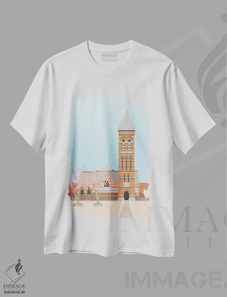 تیشرت سفید طرح دار "کلیسای سنت جیمز د لس، لندن، انگلستان"، تزئینی اثر لایمن کریتیو کو. | immage.ir