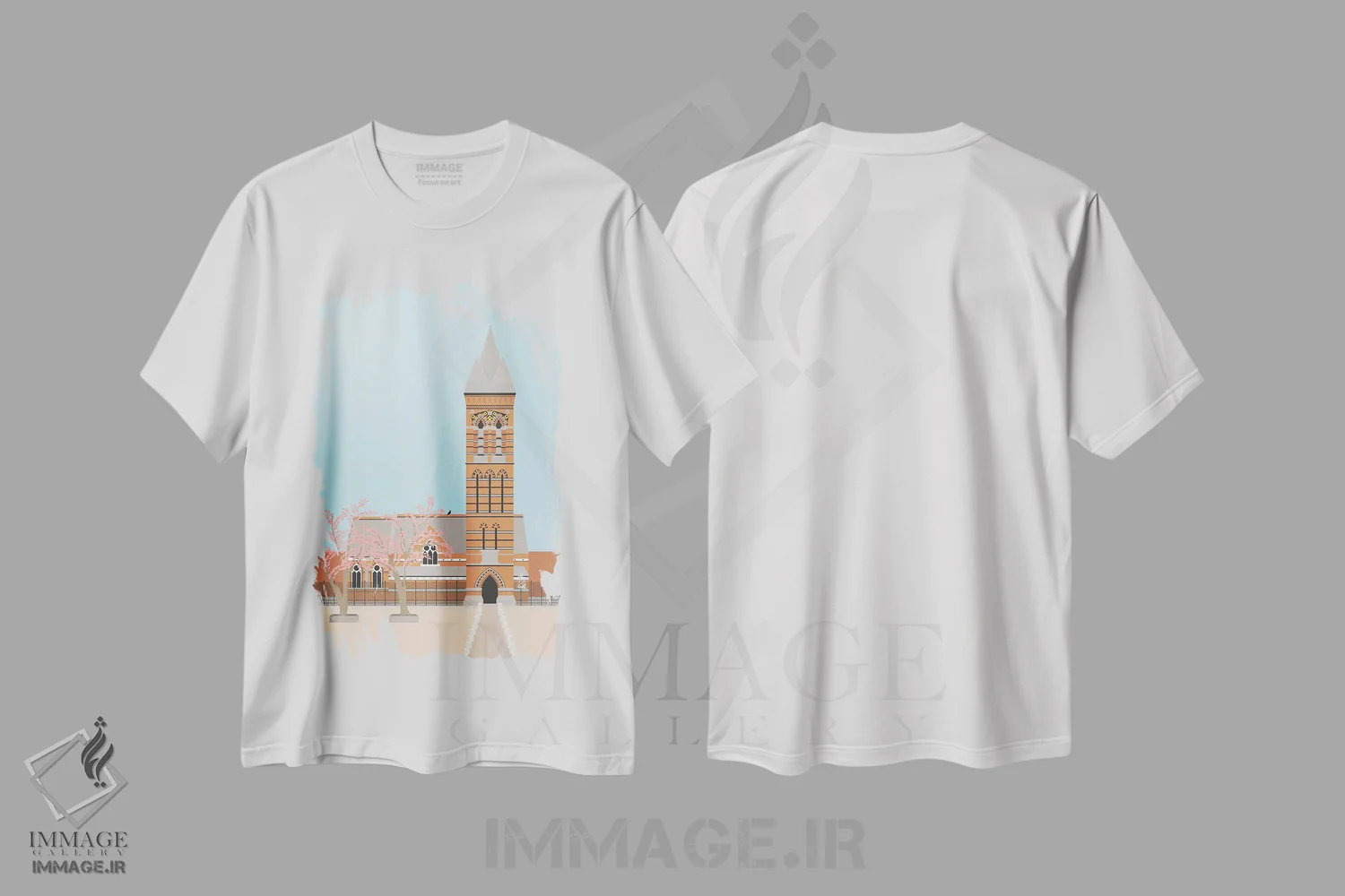 تیشرت سفید طرح دار "کلیسای سنت جیمز د لس، لندن، انگلستان"، تزئینی اثر لایمن کریتیو کو. | immage.ir