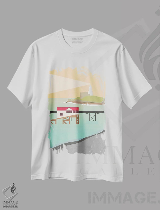 تیشرت سفید طرح دار آثار لایمن کریتیو کو. - immage.ir