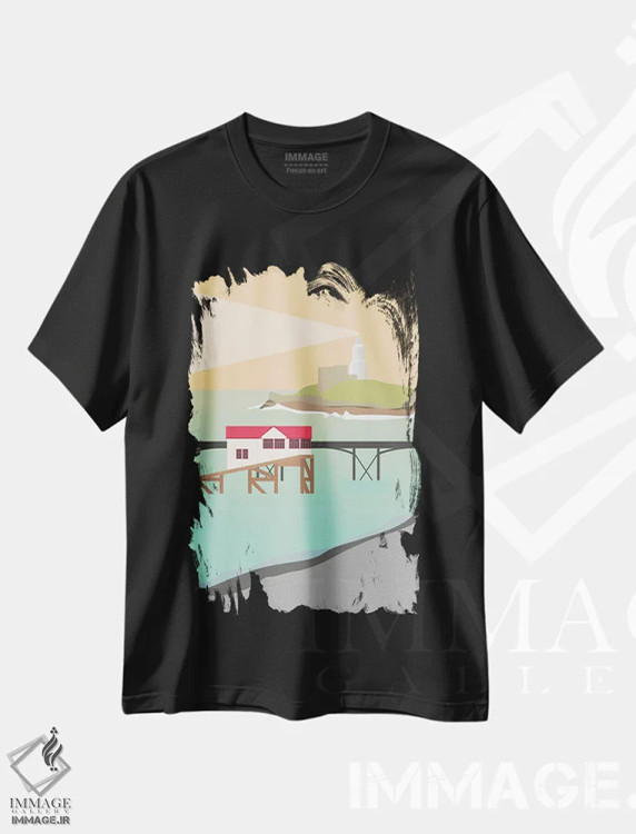 تیشرت مشکی طرح دار آثار لایمن کریتیو کو. - فروشگاه ایماژ