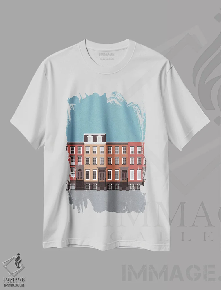 تیشرت سفید طرح دار "نیویورک سیتی، نیویورک، وست ویلیج"، تزئینی اثر لایمن کریتیو کو. | فروشگاه ایماژ