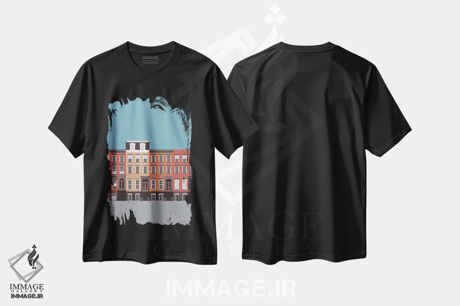 تیشرت مشکی طرح دار "نیویورک سیتی، نیویورک، وست ویلیج"، تزئینی اثر لایمن کریتیو کو. | immage.ir