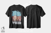 تیشرت مشکی طرح دار "نیویورک سیتی، نیویورک، وست ویلیج"، تزئینی اثر لایمن کریتیو کو. | immage.ir