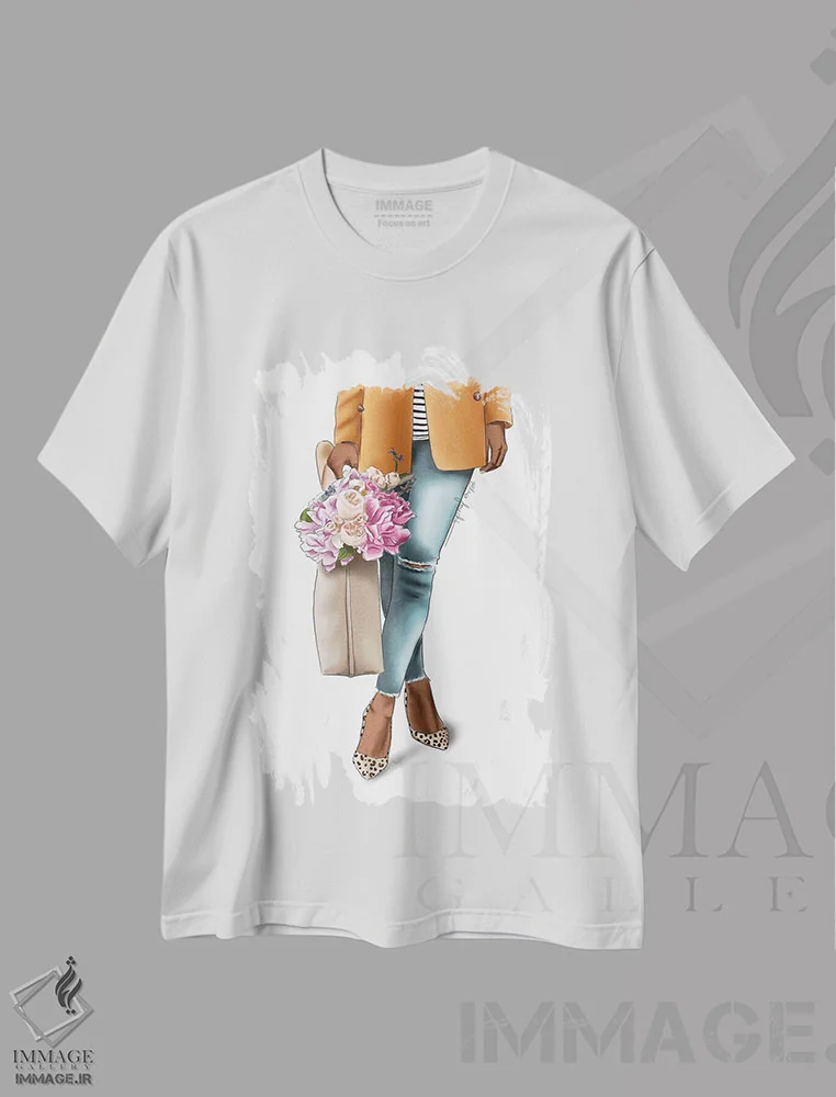 تیشرت سفید طرح دار "اهداف لباس"، دست نقاشی و طراحی دستی اثر الزا فوچه | فروشگاه ایماژ