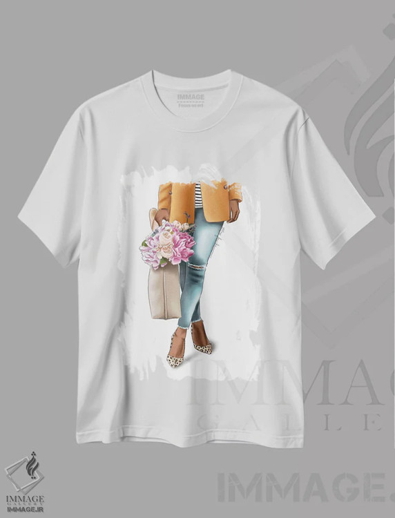 تیشرت سفید طرح دار "اهداف لباس"، دست نقاشی و طراحی دستی اثر الزا فوچه | فروشگاه ایماژ