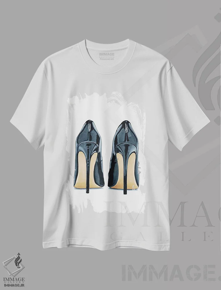 تیشرت سفید طرح دار "زیبارویان سیاه"، تزئینی اثر الزا فوچه | فروشگاه ایماژ