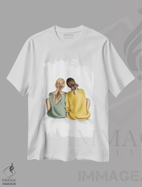 تیشرت سفید طرح دار "بهترین دوست"، هنر دیجیتال اثر الزا فوچه | فروشگاه ایماژ