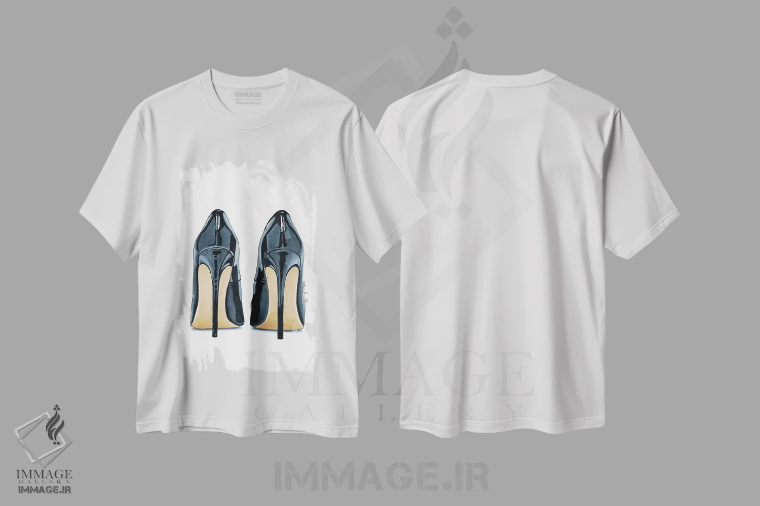 تیشرت سفید طرح دار "زیبارویان سیاه"، تزئینی اثر الزا فوچه | فروشگاه ایماژ