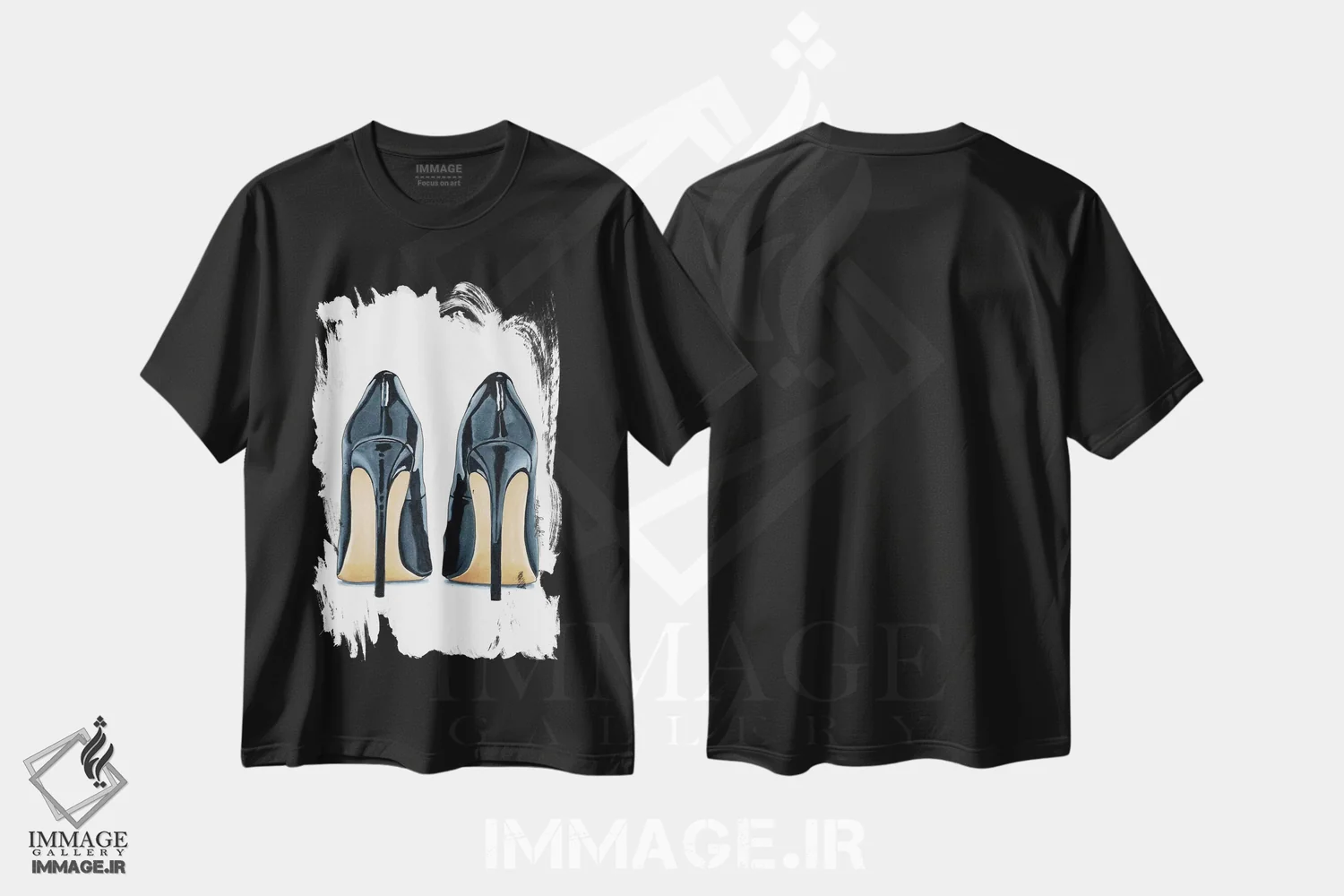 تیشرت مشکی طرح دار "زیبارویان سیاه"، تزئینی اثر الزا فوچه | immage.ir