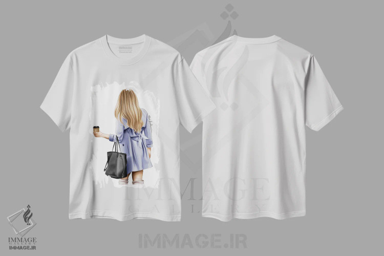 تیشرت سفید طرح دار "در شهر و مشغول"، تزئینی اثر الزا فوچه | فروشگاه ایماژ