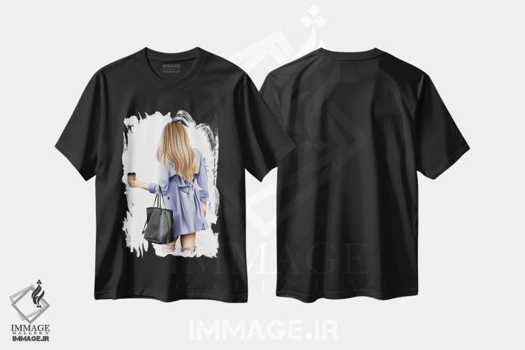 تیشرت مشکی طرح دار "در شهر و مشغول"، تزئینی اثر الزا فوچه | immage.ir